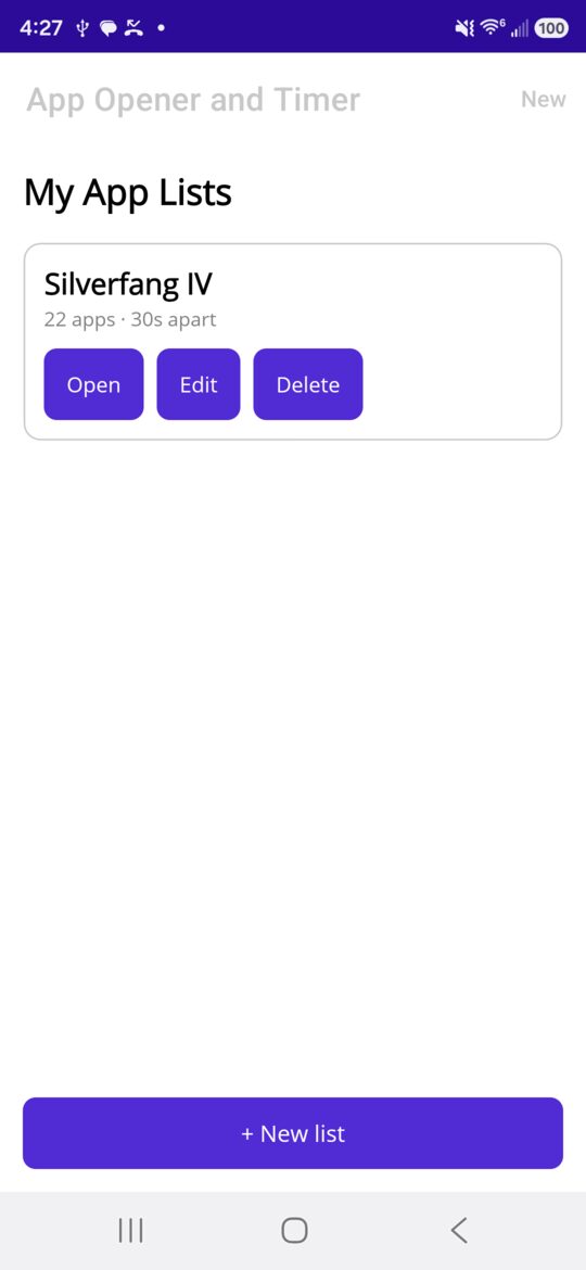 Your saved lists of apps.